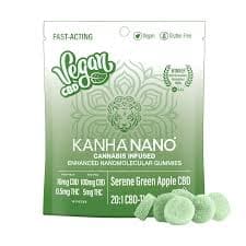 KANHA | VEGAN NANO 20:1 | Serene Green Apple CBD | 100mg CBD/5mg THC