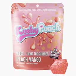 Kushy Punch - Indica Peach Mango INDIVIDUAL GUMMIES 100MG