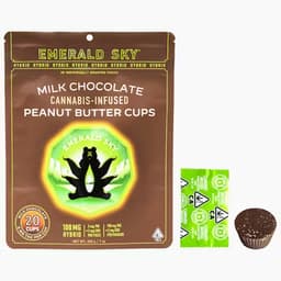 Emerald Sky Milk Chocolate Peanut Butter Cups - Hybrid 100mg 20pk Emerald Sky Milk Chocolate Peanut Butter Cups - Hybrid 100mg 20pk