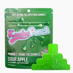 Kushy Punch - Hybrid Sour Apple INDIVIDUAL GUMMIES 100MG Kushy Punch - Hybrid Sour Apple INDIVIDUAL GUMMIES 100MG