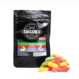 SMASHED - Neon Sour Worm Gummies - 300MG SMASHED - Neon Sour Worm Gummies - 300MG