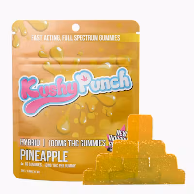 Kushy Punch - Hybrid Pineapple INDIVIDUAL GUMMIES 100MG Kushy Punch - Hybrid Pineapple INDIVIDUAL GUMMIES 100MG