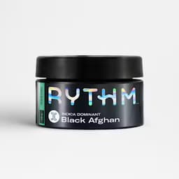 RYTHM Indica Dominant Premium Flower Black Afghan 3.5g 5.0 star average RYTHM Indica Dominant Premium Flower Black Afghan 3.5g 5.0 star average