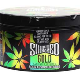 1000mg THC Sour Gold Gummies - Assorted Cubes by Smashed 1000mg THC Sour Gold Gummies - Assorted Cubes by Smashed